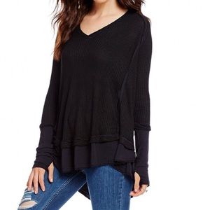 NWOT Free People black laguna thermal layer top